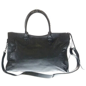 Balenciaga Bag LE Handbag Shoulder Leather CITY Black